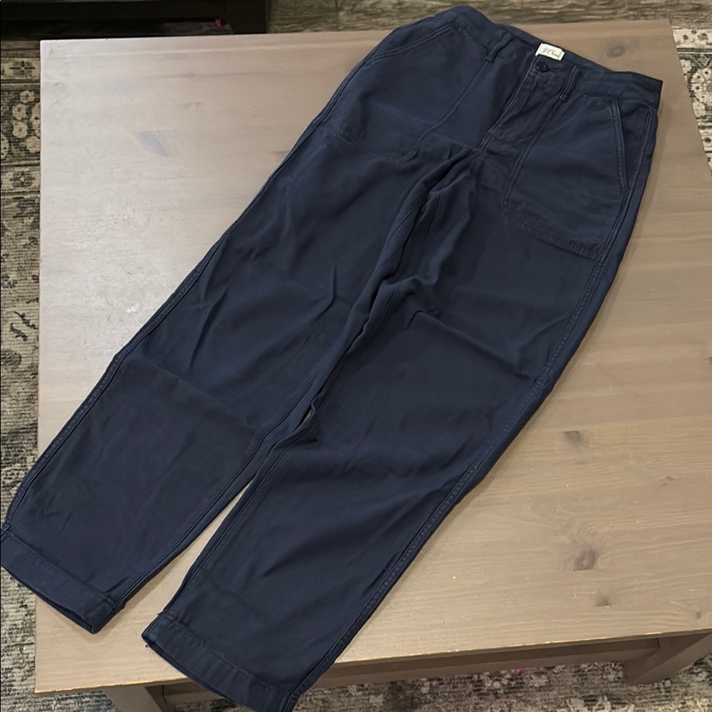 J Crew Garment-dyed Foundry Navy pant Size 0T
